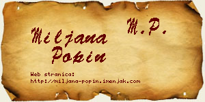 Miljana Popin vizit kartica